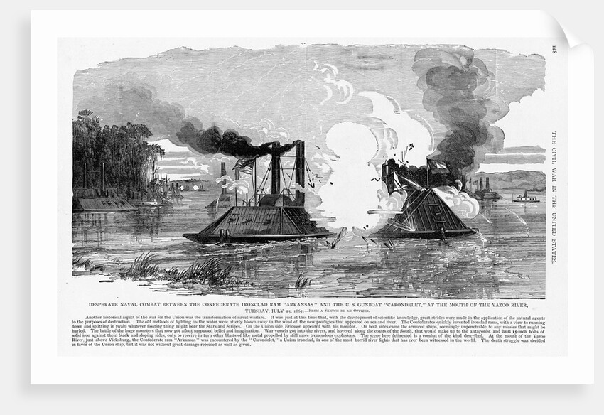 Civil War Naval Battle by Anonymous