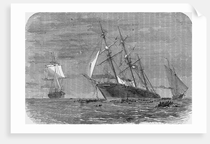 Print of the Sinking of the Alabama by Anonymous