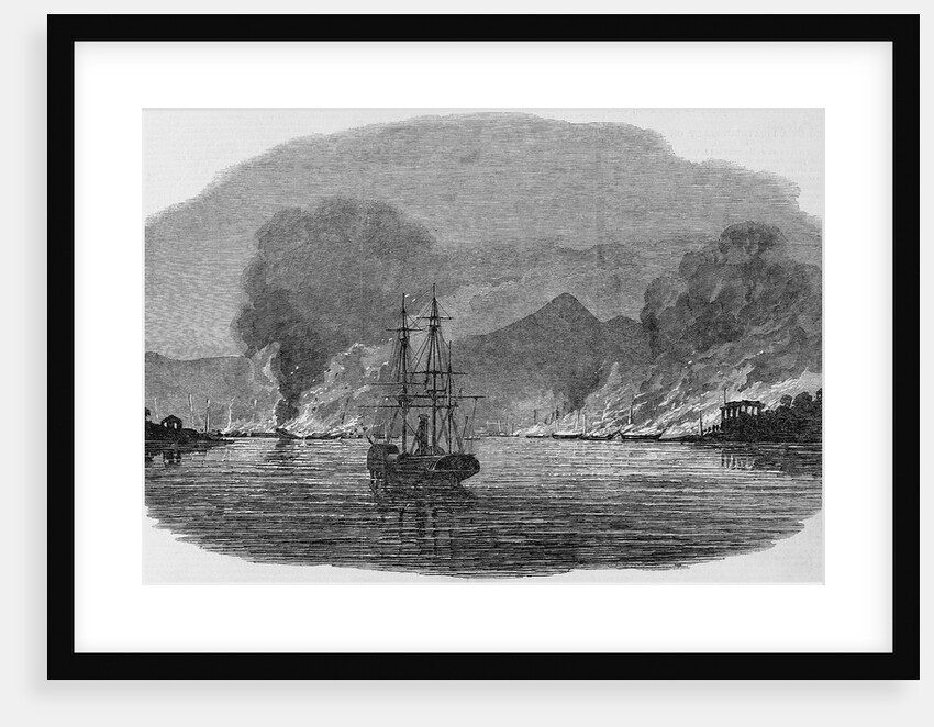Burning Chinese Pirate Fleet by Anonymous