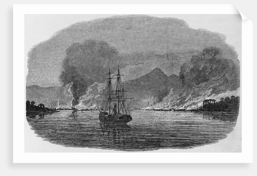 Burning Chinese Pirate Fleet by Anonymous