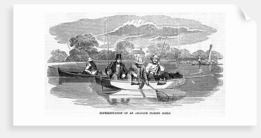 Sportsmen Fishing from Boat by Anonymous