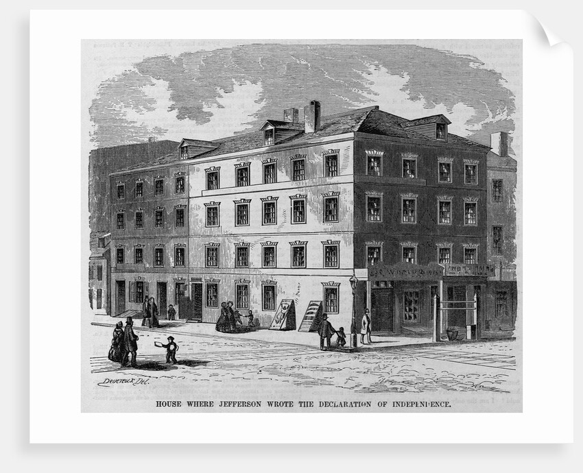 House Where Jefferson Wrote the Declaration of Independence Magazine Illustration by Anonymous