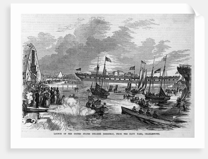 Launch of the United States Steamer Merrimac, From the Navy Yard, Charleston by Anonymous
