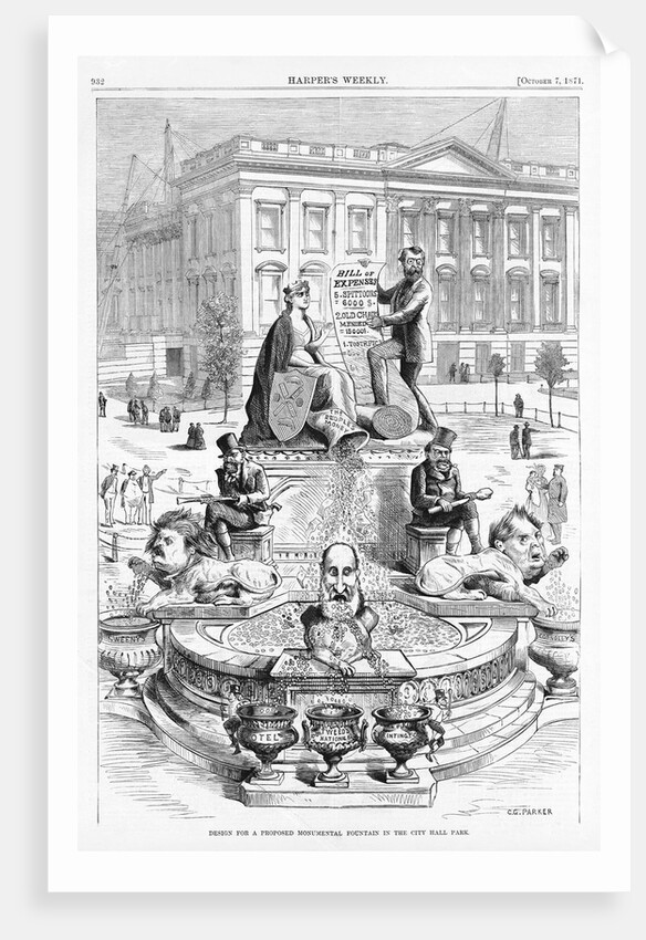 Design for a Proposed Monumental Fountain in the City Hall Park by Thomas Nast