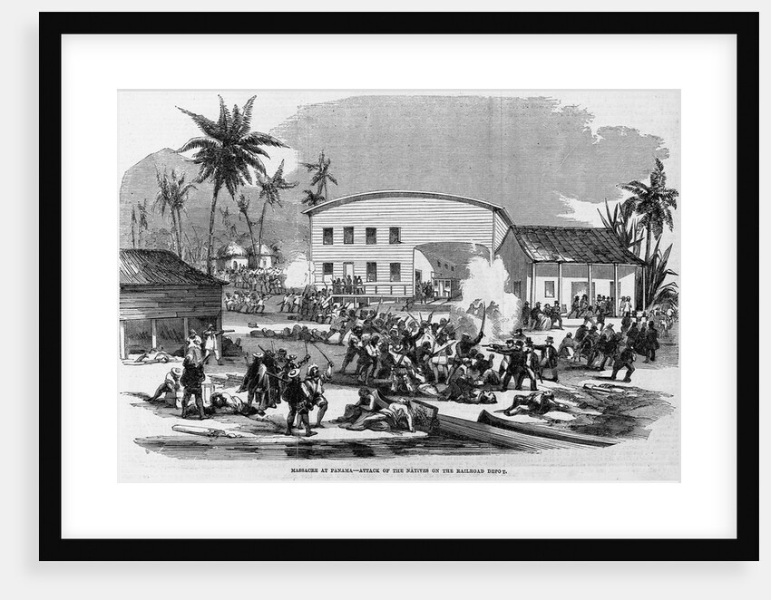 Massacre at Panama - Attack of the Natives on the Railroad Depot by Anonymous