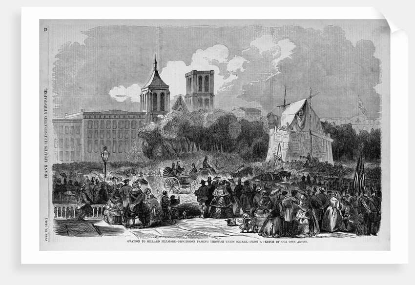 Ovation to Millard Fillmore - Procession Passing Through Union Square - (sketch) by Anonymous