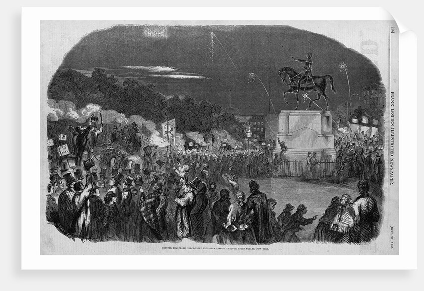Monster Democratic Torch-Light Procession Passing Through Union Square, New York by Anonymous