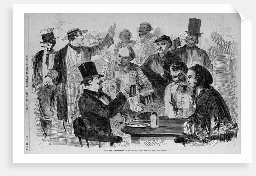 Lager Bier Everywhere. - Characteristic Scene in a New York Lager Bier Saloon by Anonymous