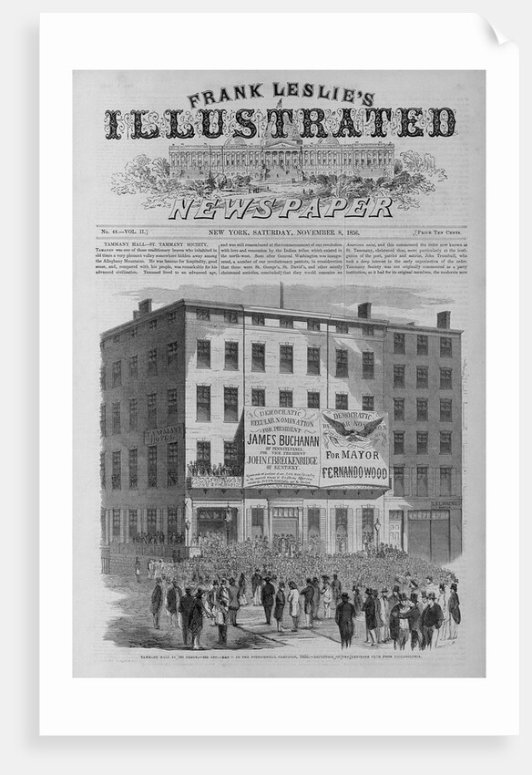 Print of Philadelphia Keystone Club Reception at Tammany Hall During the Presidential Campaign, 1856 by Anonymous