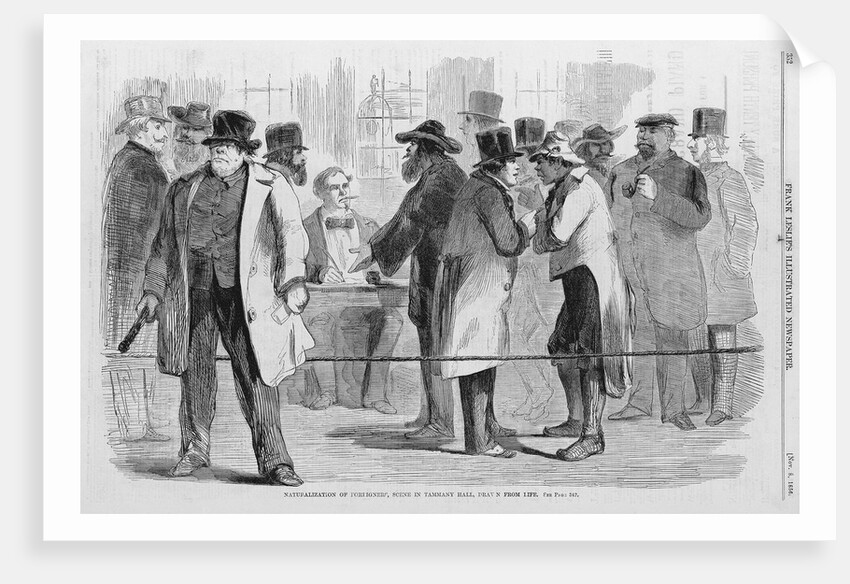 Naturalization of Foreigners, Scene in Tammany Hall, Drawn from Life by Anonymous