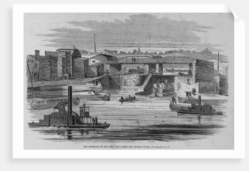 The Entrance of the Erie Canal From the Hudson River, at Albany, N. Y by Anonymous