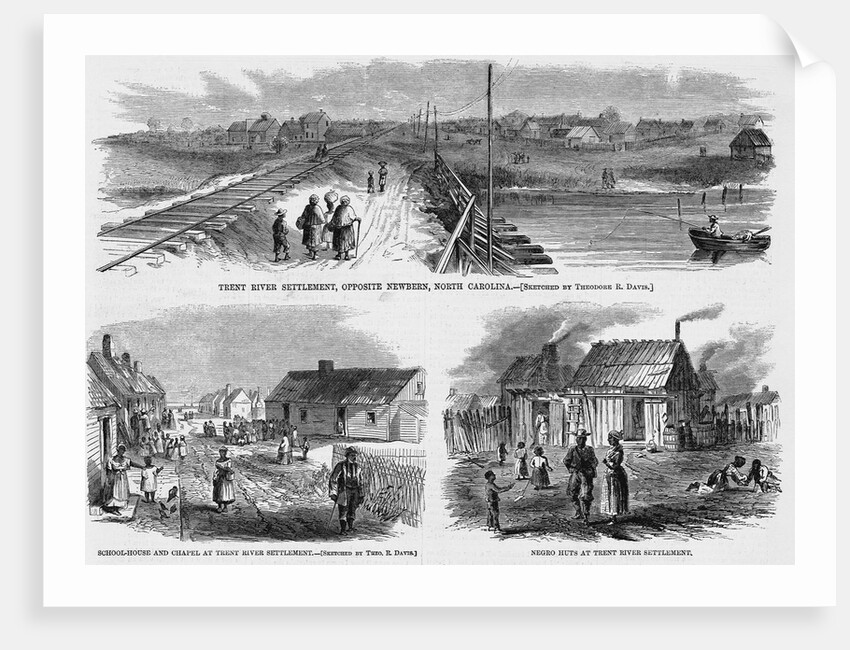 Trent River Settlement, Opposite Newbern, North Carolina. School-House and Chapel at Trent River Se by Anonymous