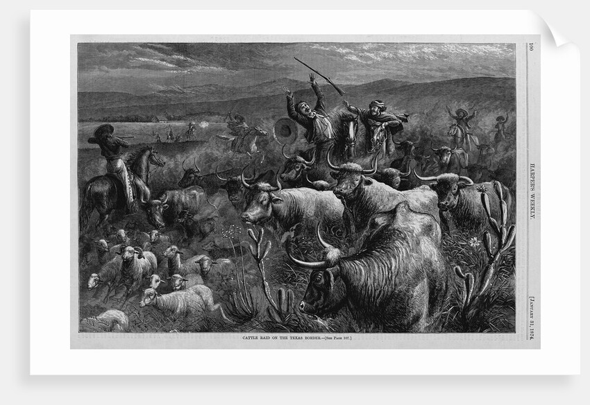 Cattle Raid on the Texas Border by Anonymous