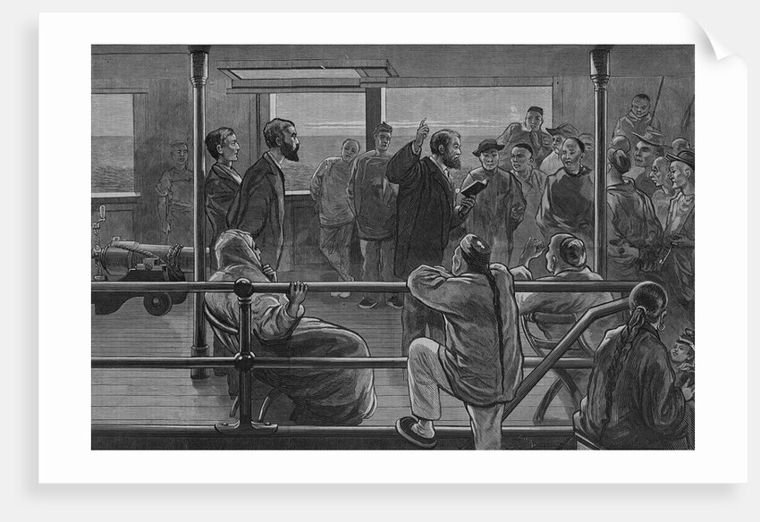 Sunday service on board a pacific mail steamship by Felix Regamy