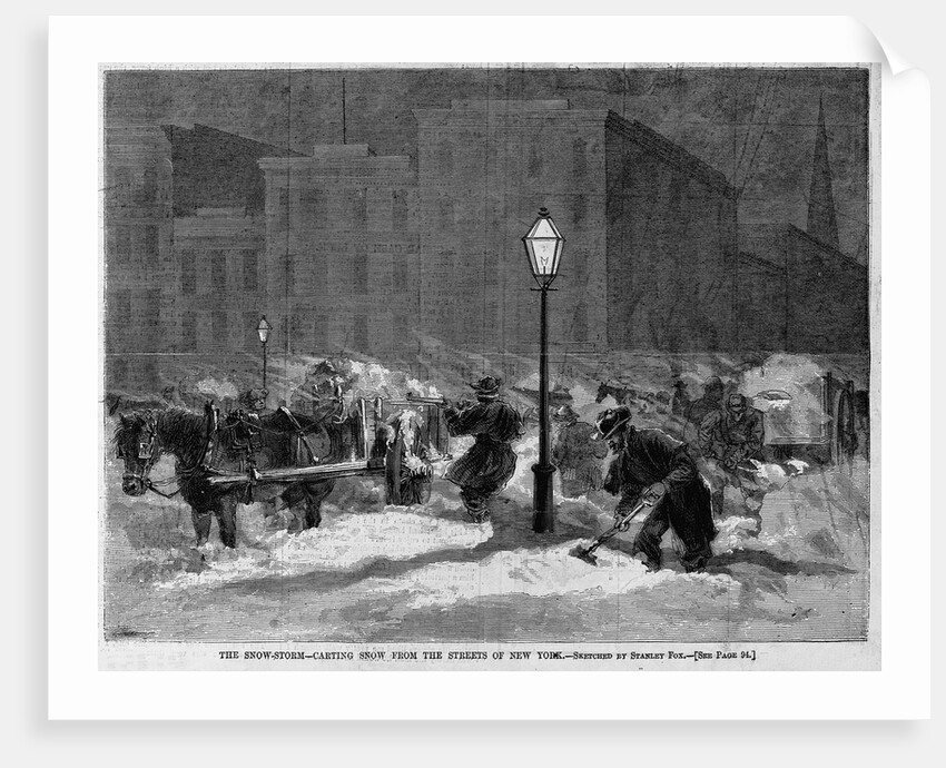 The snow-storm - carting snow fromt he streets of New York by Stanley Fox