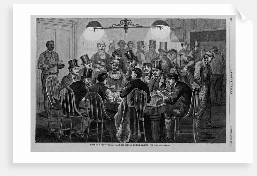 Scene in a New York faro bank - the critical moment; making " the turn." by Anonymous