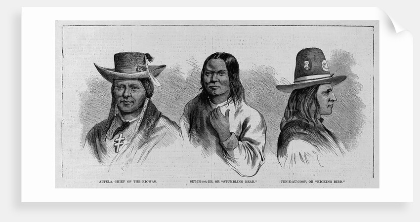 Altela, Chief of the Kiowas. Set-Im-Ga-Er, or "Stumbling Bear." Ten-E-Au-Coop, or "Kicking Bird" by Anonymous