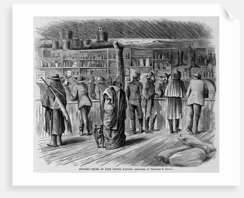 Sutler's store at Fort Dodge, Kansaa by Theodore R. Davis