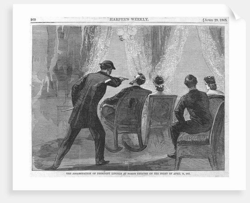 The Assassination of President Lincoln at Ford's Theatre Magazine Illustration by Anonymous