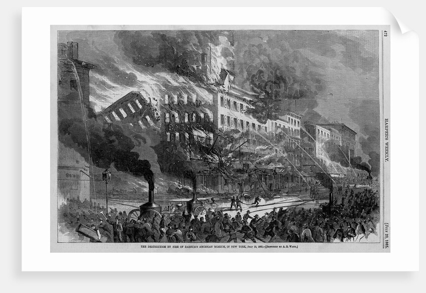 The Destruction by Fire of Barnum's American Museum, in New York, July 13, 1865 by Anonymous