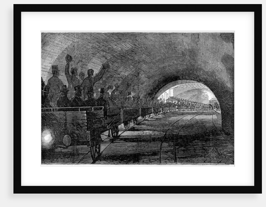 The Metropolitan Underground Railway, London-The Train Passing the Portland-Road Station by Anonymous