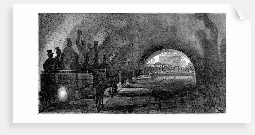 The Metropolitan Underground Railway, London-The Train Passing the Portland-Road Station by Anonymous
