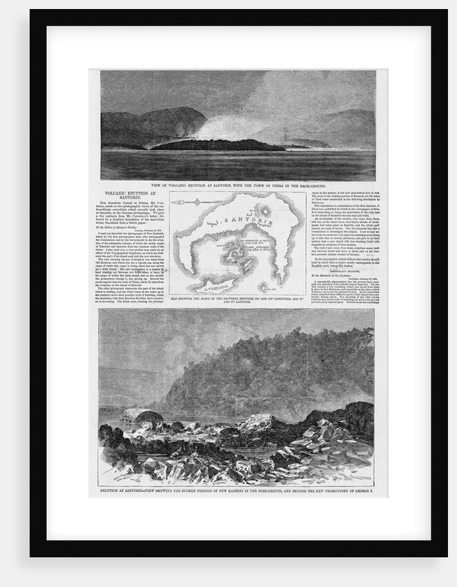 Magazine Illustrations of the Eruption at Santorin Published in Harper's Weekly by Anonymous