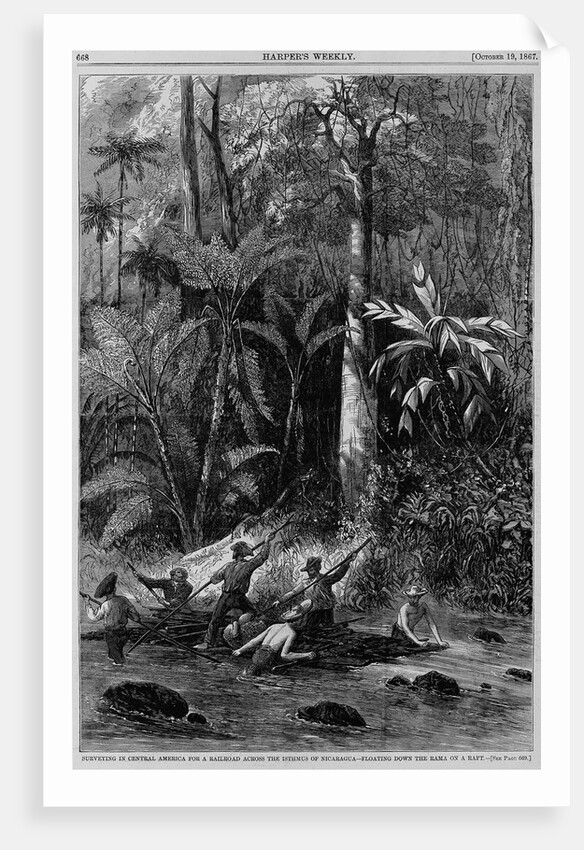 Surveying in Central America for a railroad across the Isthmus of Nicaragua - floating down the Rama by Anonymous