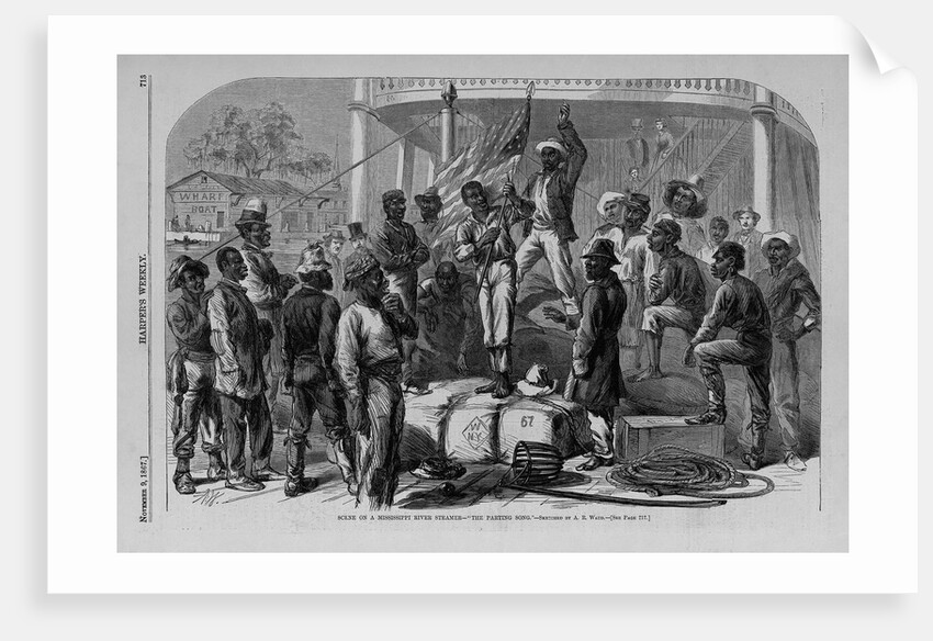 Scene on a Mississippi river steamer - "The Parting Song." by A. R. Waud