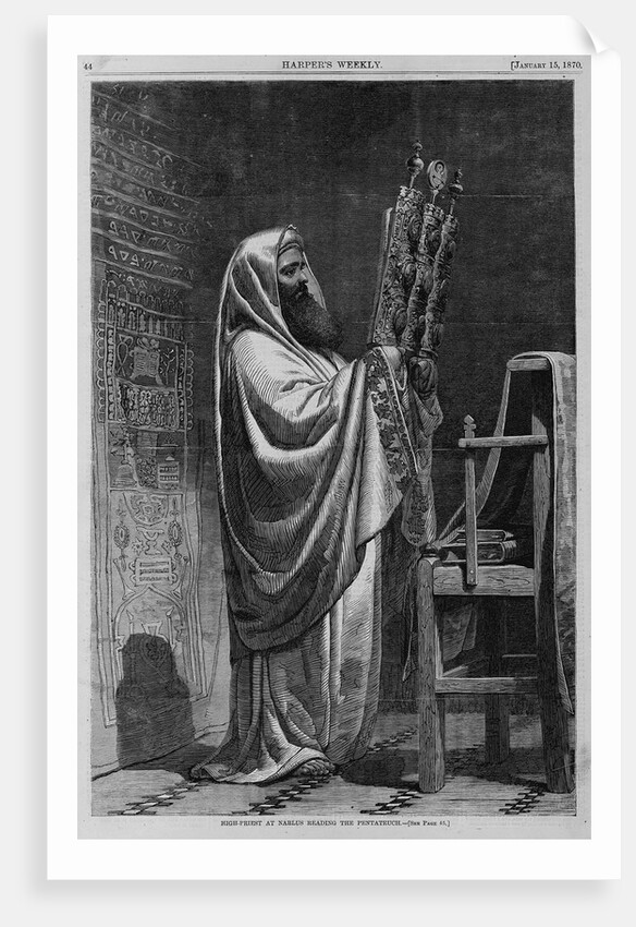 High-priest at Nablus reading the pentateuch by Anonymous
