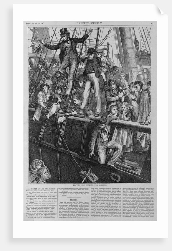 Leaving old England for America by Anonymous