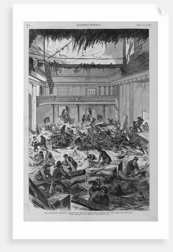 The Richmond calamity - interior of Hall of Delegates - getting out the dead and wounded by Anonymous