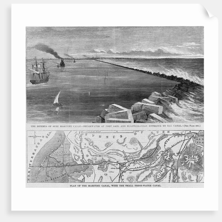 The Isthmus of Suez Maritime Canal - Breakwater at Port Said, and Mediterranean Entrance to the Canal by Anonymous