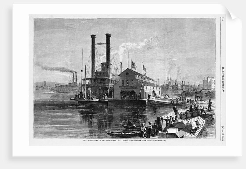 The Wharf Boat on the Ohio River, at Cincinnati by Anonymous
