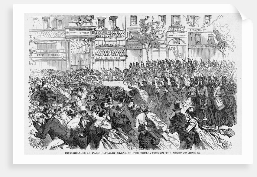 Disturbances in Paris - Cavalry Clearing the Boulevards on the Night of June 10 by Anonymous