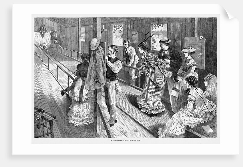 Women and Men Bowling by Anonymous