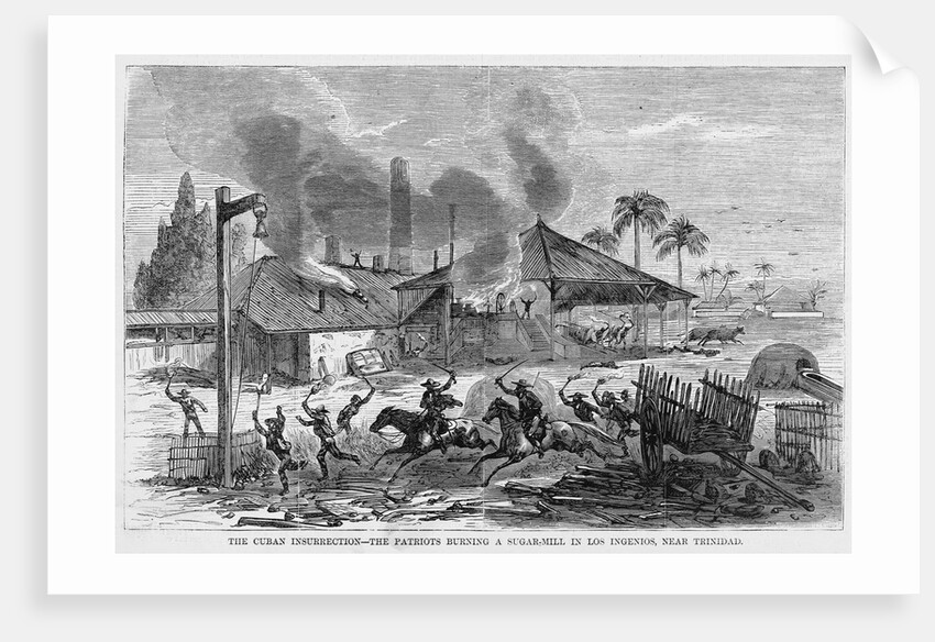 The Cuban Insurrection - The Patriots Burning a Sugar-Mill in Los Ingenios, Near Trinidad by Anonymous