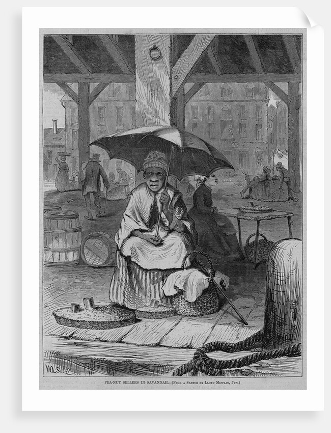 Pea-nut sellers in Savannah. From a sketch by Lloyd Mifflin by Anonymous