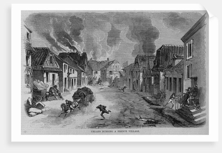Uhlans burning a french village by Anonymous
