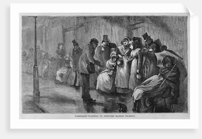 Parisians waiting to procure ration tickets by Anonymous