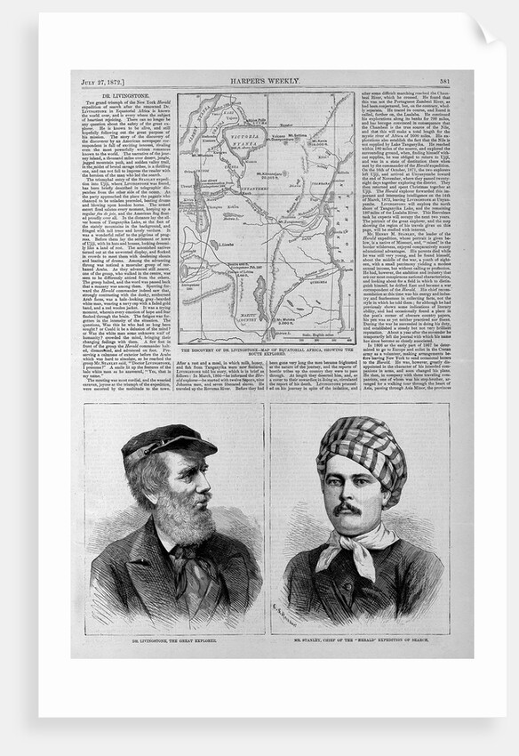 Dr. Livingstone, the Great Explorer. Mr. Stanley, Chief of the "Herald" Expedtion of Search by Anonymous