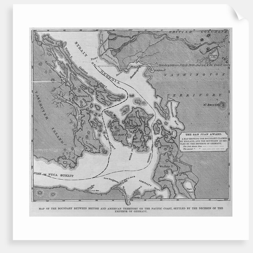 Map of the Boundary Between British and American Territory on the Pacific Coast, Settled by the Deci by Anonymous