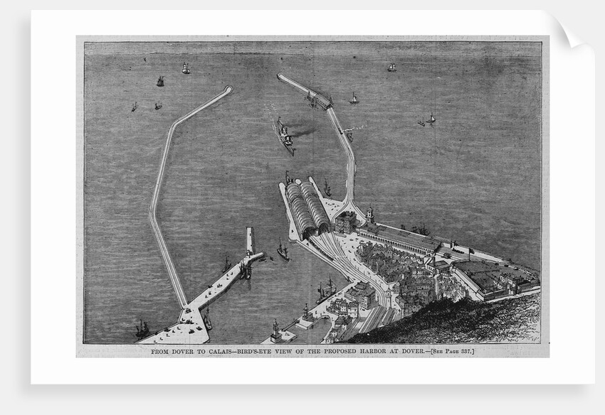 From Dover to Calais - Bird's Eye View of the Proposed Harbor at Dover by Anonymous
