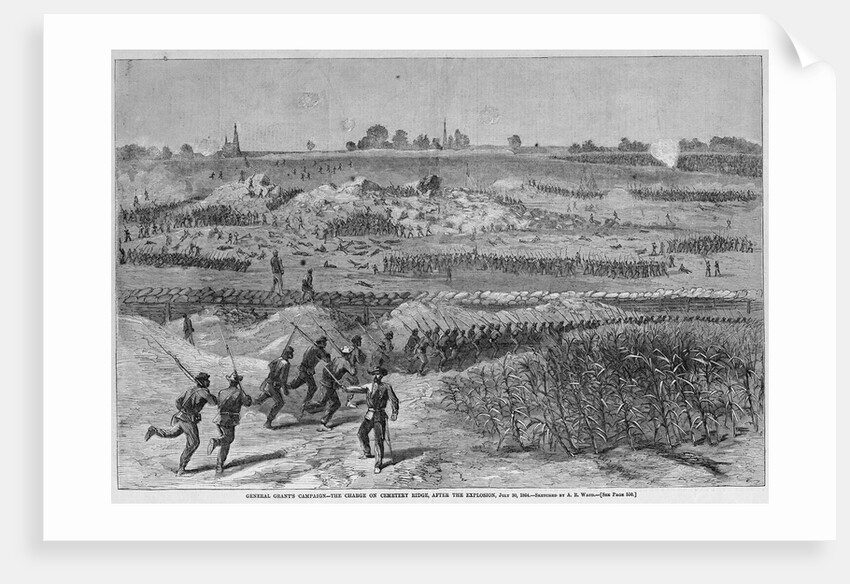 The Charge on Cemetery Ridge Magazine Illustration Published in Harper's Weekly by Anonymous