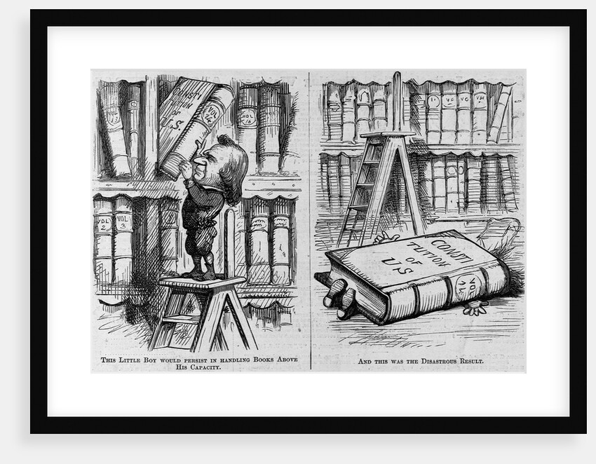 This little boy would persist in handling books above his capacity by Anonymous