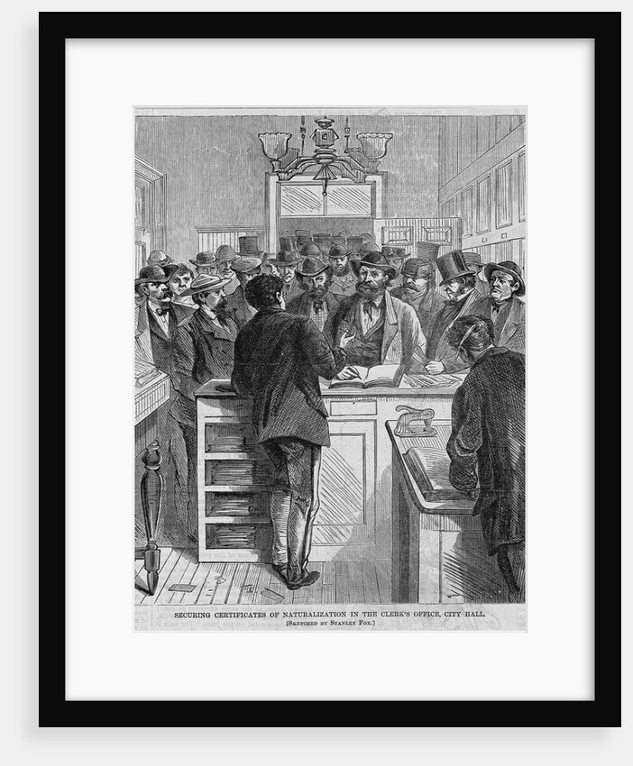 Securing Certificates of Naturalization in the clerk's office, City Hall by Anonymous