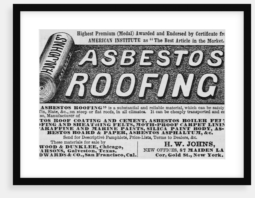 Advertisment for asbestos roofing by Anonymous