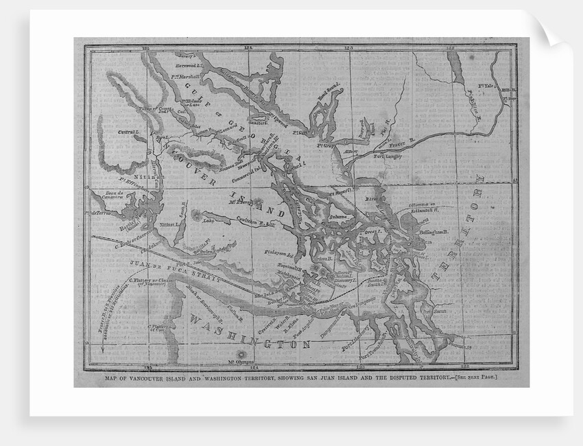 Map of Vancouver Island and Washington Territory, Showing San Juan Island and the Disputed Territory by Anonymous