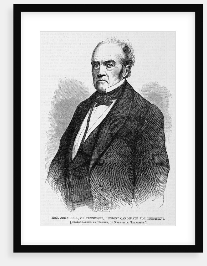 Hon. John Bell, of Tennessee, "Union" candidate for president. Photgraphed byHughes, of Nashville, Tennessee by Anonymous