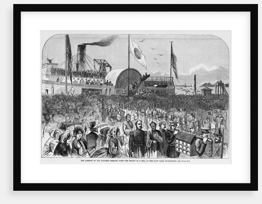 The landing of the japanese embassy, with treaty in a box, at the navy yard, Washington by Anonymous